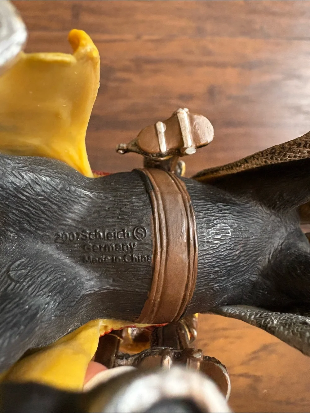 Vintage 2007 Schleich Medieval Knight on Horse Figurine – Yellow Blue Lion Shiel